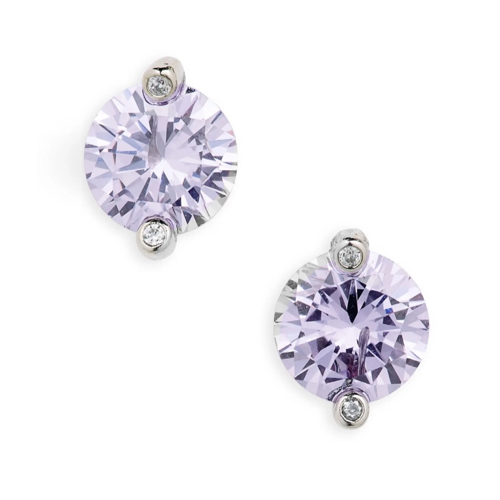 Brand New 💜 Kate Spade large 💜 purple tone cubic zirconia - studs earrings.
